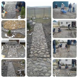 Работы по благоустройству в Кешикчидаге.