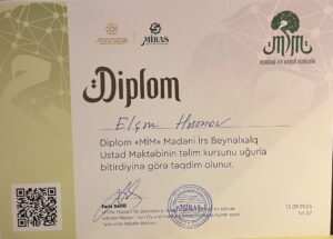 Employees of the “Keshikchidagh” State Historical and Cultural Reserve successfully completed international training courses From June 16 to 25, 2025, employees of the “Keshikchidagh” State Historical and Cultural Reserve, Mr. Elshan Hasanov and Mr. Ali Ibrahimov, were awarded certificates for successfully completing the training courses held within the framework of the “International School of Cultural Heritage,” organized by the “MIRAS” Public Association for Support to the Study of Cultural Heritage.