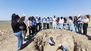 The project "Scientific-Archaeological Excavations and Summer School 6 in Keshikchidag," carried out in partnership with the Institute of Archaeology and Anthropology of ANAS on the territory of the "Keshikchidag" State Historical and Cultural Reserve—under the management of the State Service for Protection, Development and Restoration of Cultural Heritage under the Ministry of Culture—successfully continues.
